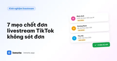 Danh sách bình luận chốt đơn livestream TikTok có giá được Inmota trích xuất tự động