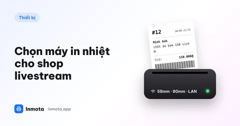 Máy in nhiệt LAN đang in phiếu giao hàng từ bình luận TikTok Live